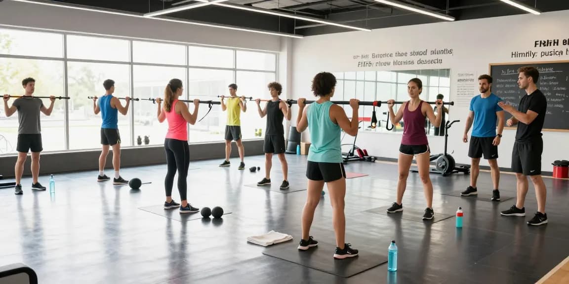 Aktive Sportler im Selliza Shop Fitnessstudio mit verschiedenen Trainingsgeräten und motivierender Atmosphäre.