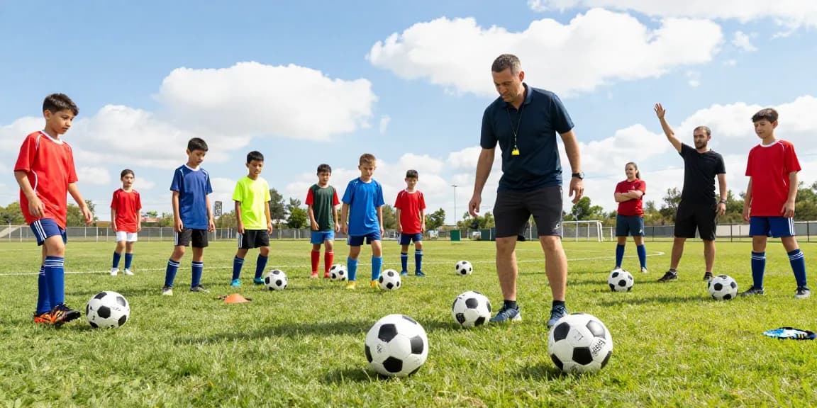 Fußball Shop Deutschland - Junge Spieler trainieren mit Mantom Fußbällen, Leidenschaft und Teamgeist spürbar.