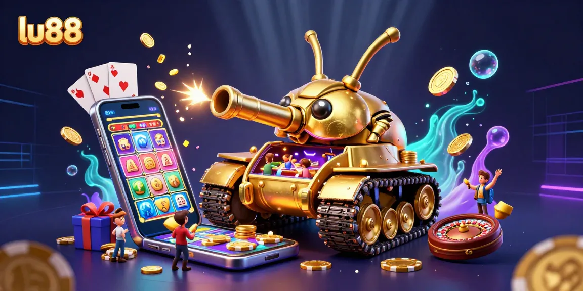 Experience the lively world of lu88 with a dynamic 3D casino illustration featuring a unique beetle tank casino.