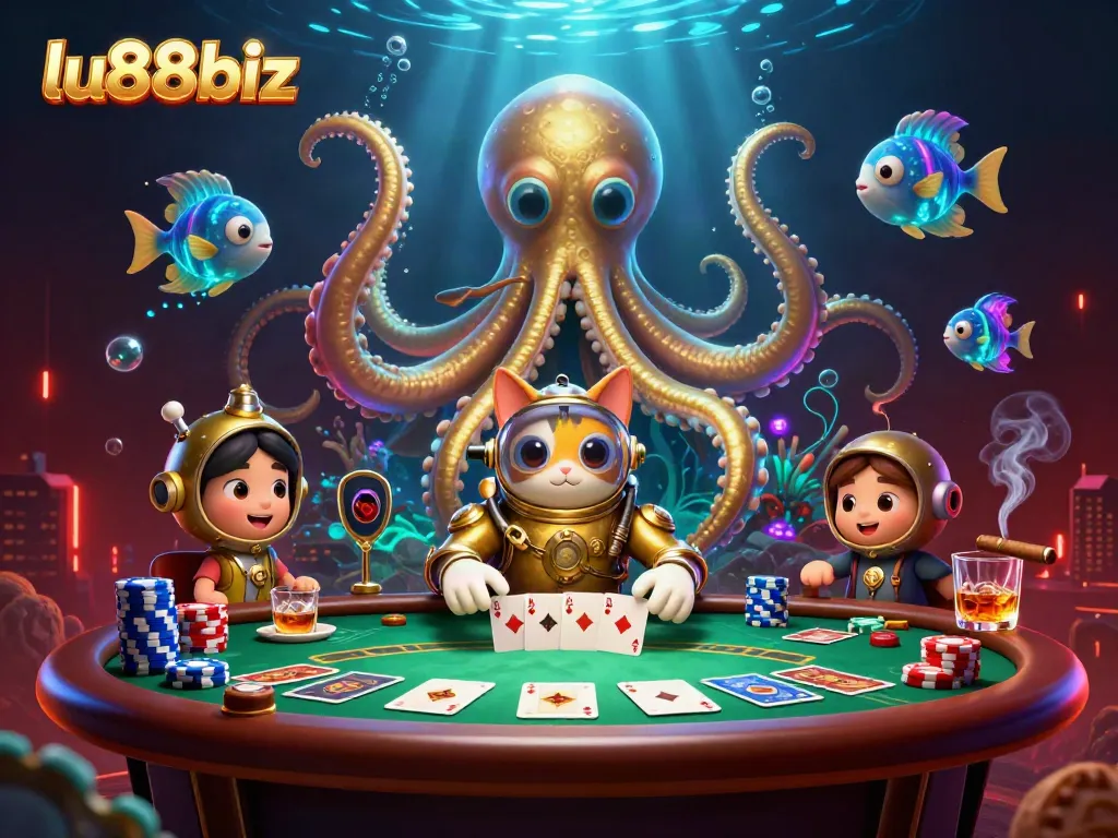 Experience thrilling revelations at lu88biz with a colossal kraken and poker excitement.