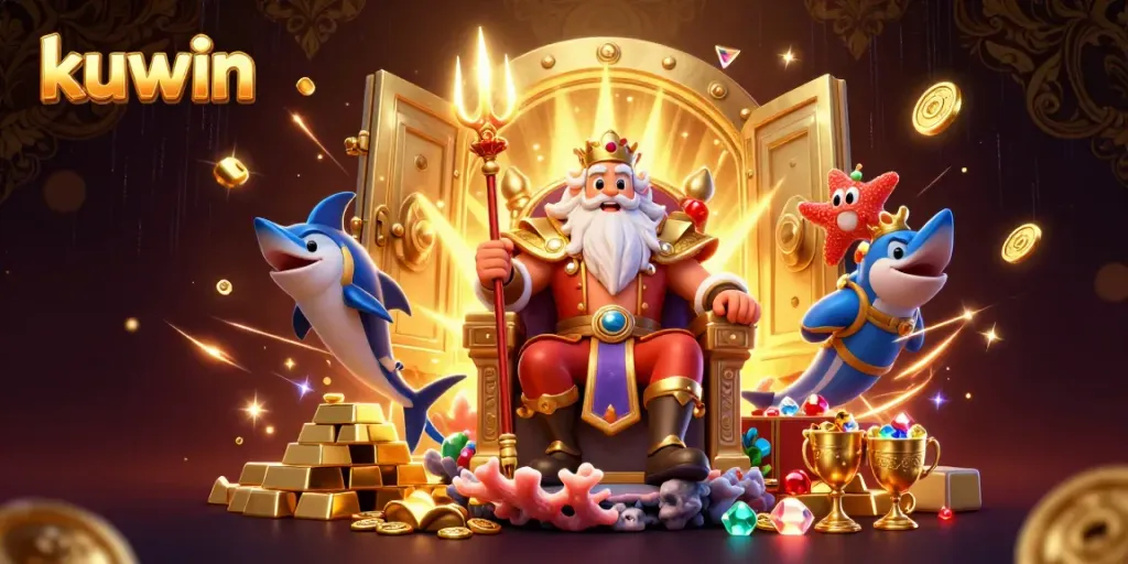 Kuwin brings exciting underwater gambling action featuring Neptune amid treasures in a luxurious casino.