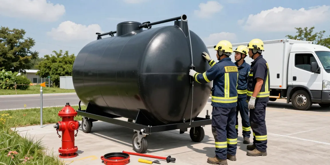 Löschwasserzisterne Langzeitmiete in flexibler Installationsumgebung mit professionellem Team für Brandschutzlösungen.
