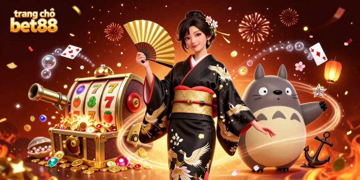 Enjoy thrilling gameplay at trang chủ bet88 with vibrant slots and casino elements in a festive 3D illustration.