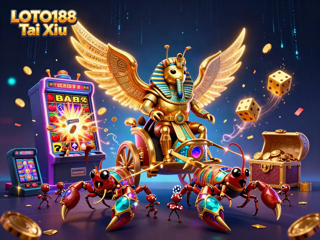 Experience the thrill of LOTO188 Tai Xiu with exciting characters and vibrant casino elements