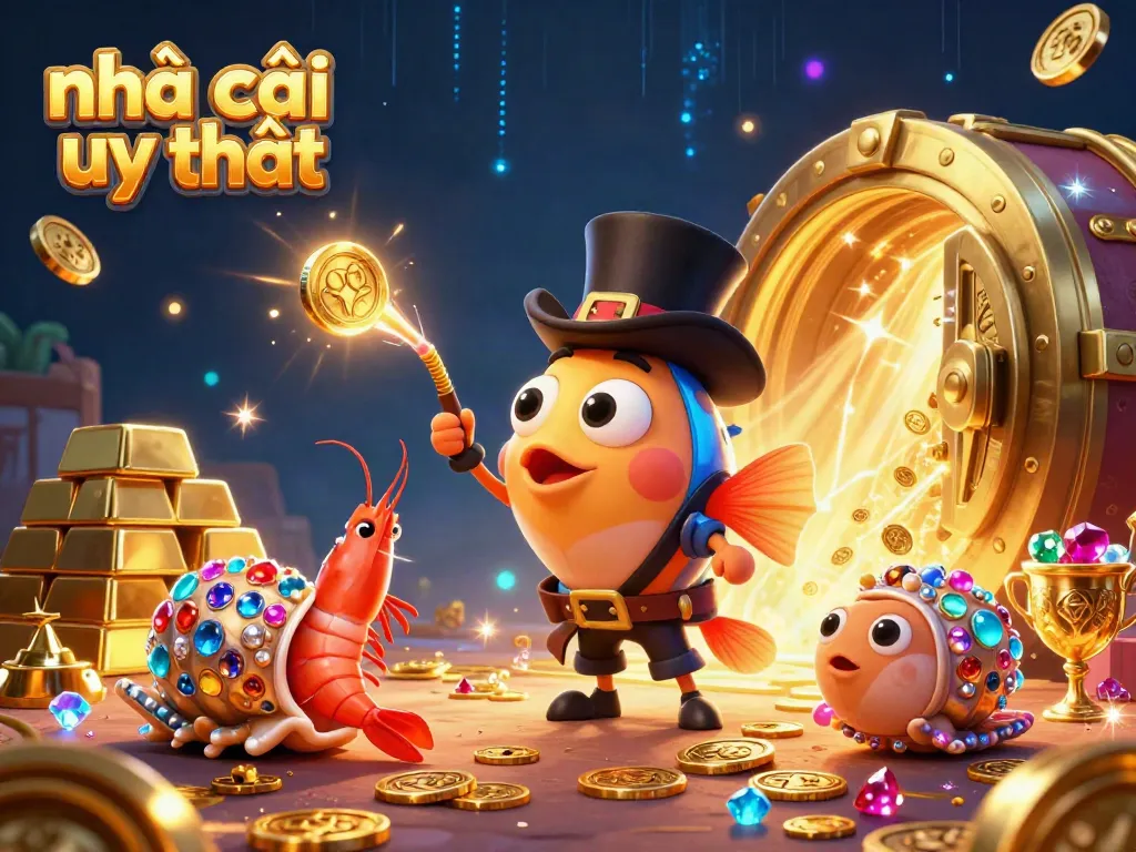Catch winnings at nhà cái uy tín while enjoying vibrant treasures and cartoon characters.