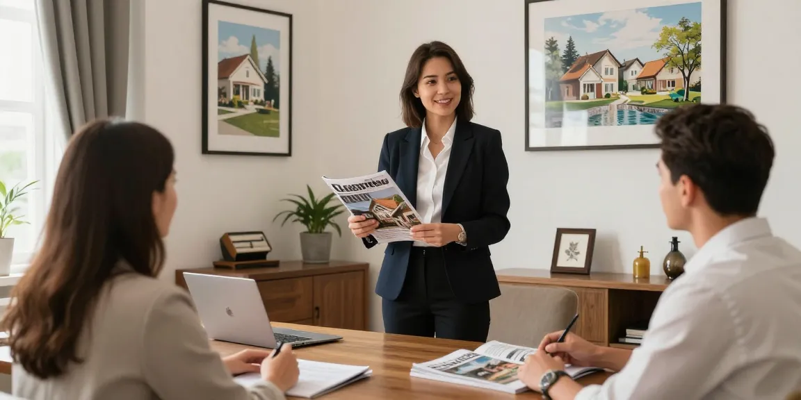 Vertrauenswürdige Anbieter für Immobilien in Georgien kaufen in einer eleganten Immobilienbüro-Umgebung.