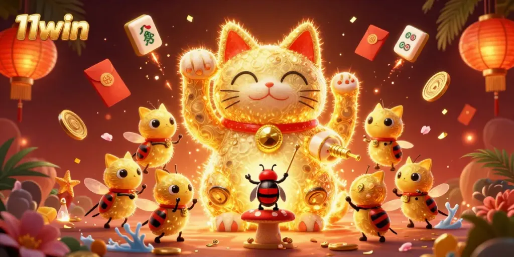 Engage with the vibrant casino world of 11win, showcasing a dynamic scene of luck and fortune.