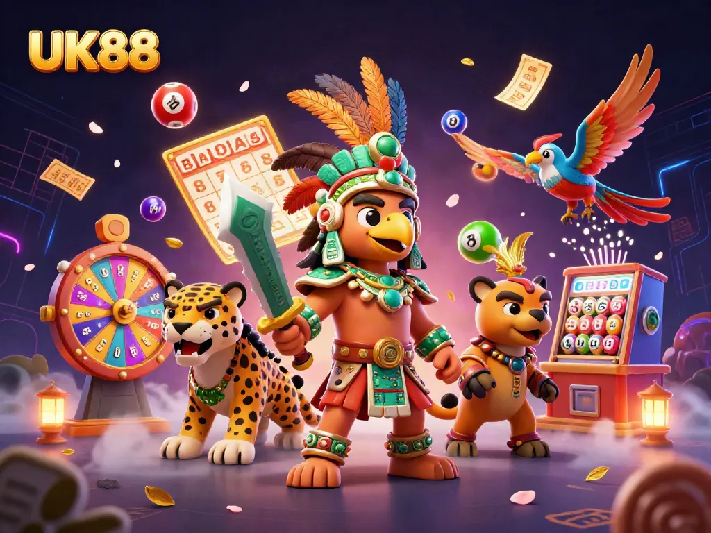 Experience thrilling gaming at UK88 with dynamic lottery elements and Aztec warriors.