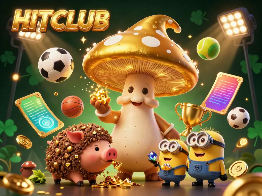 Experience gaming magic at HITCLUB with enchanting characters, vibrant sports elements, and dynamic treasure hunting.