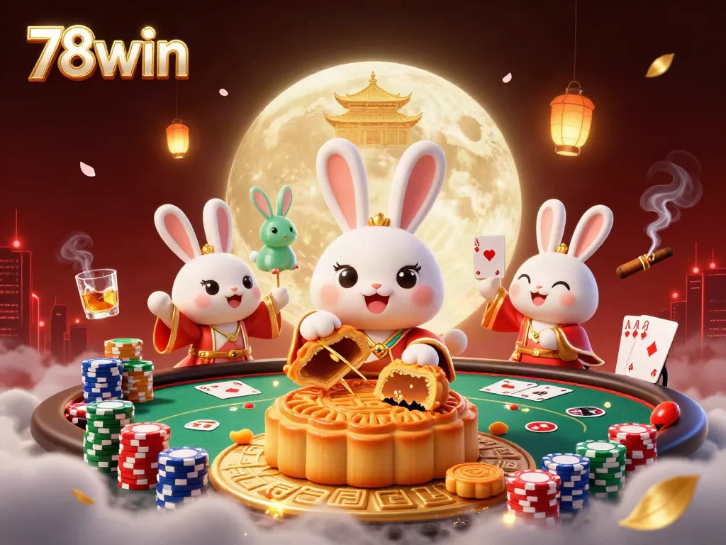 Experience thrilling poker action with 78win's vibrant casino illustration showcasing exciting gameplay elements.