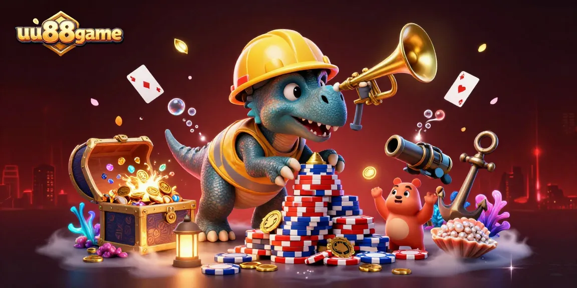 Experience uu88game's vibrant gaming scene with lively characters and dynamic casino elements.