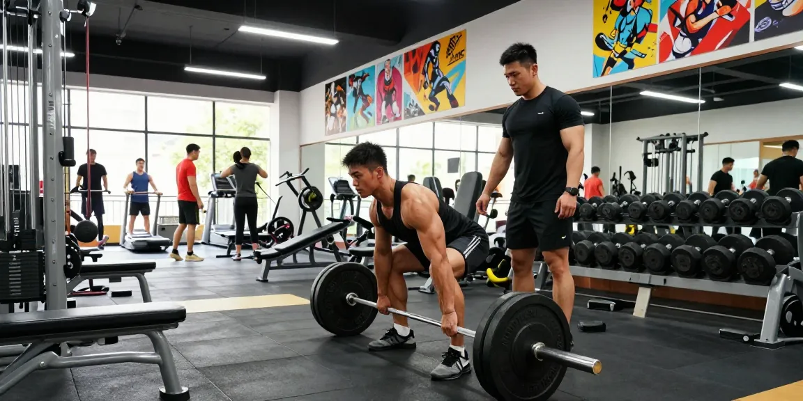 Anabolika Shop - Bodybuilder lifting weights in a modern gym, highlighting fitness training.