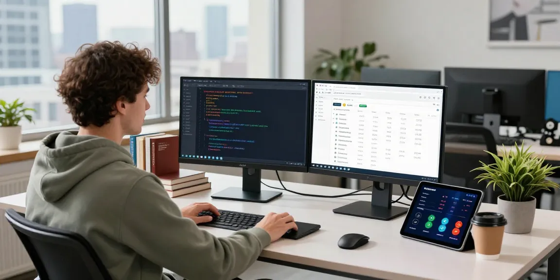 Krypto-Gateway-Zahlung Integration auf einem modernen Schreibtisch mit Entwickler, Monitoren und Live-Daten.
