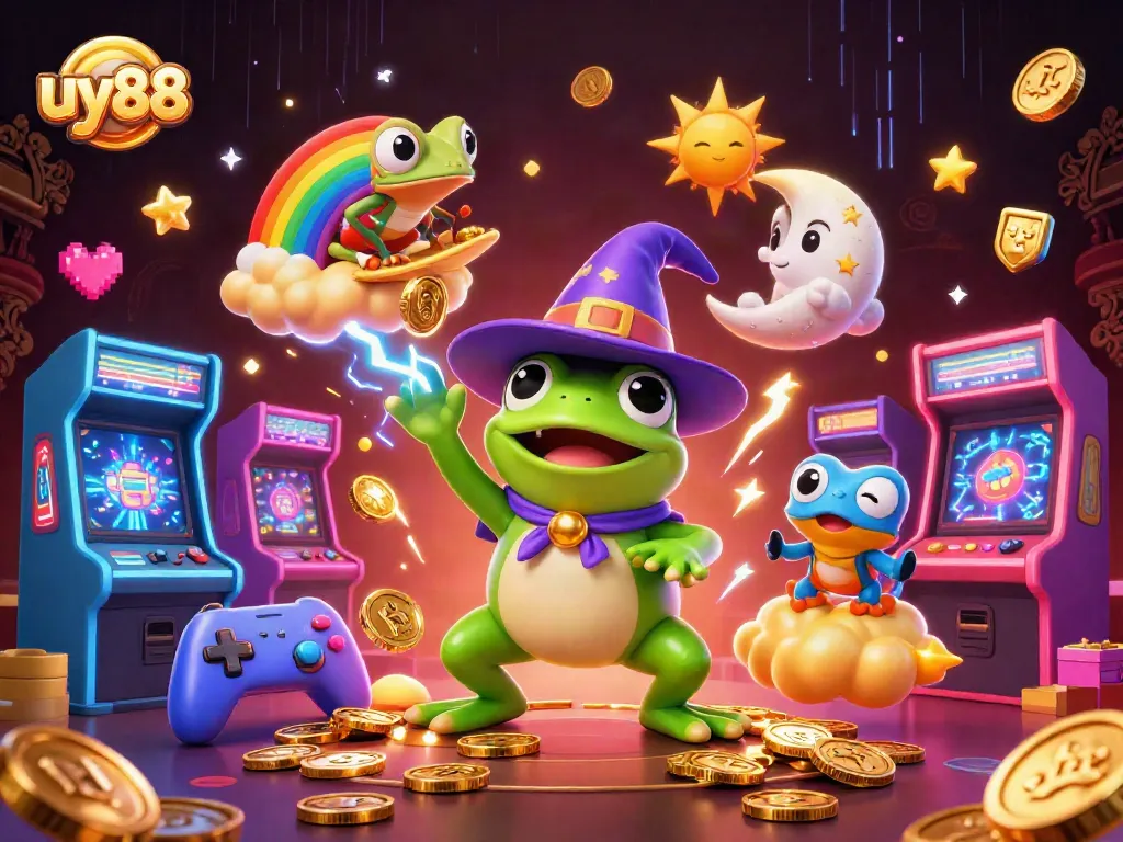 Experience exciting wins at uy88 with a magical storm of golden coins and vibrant gaming elements.