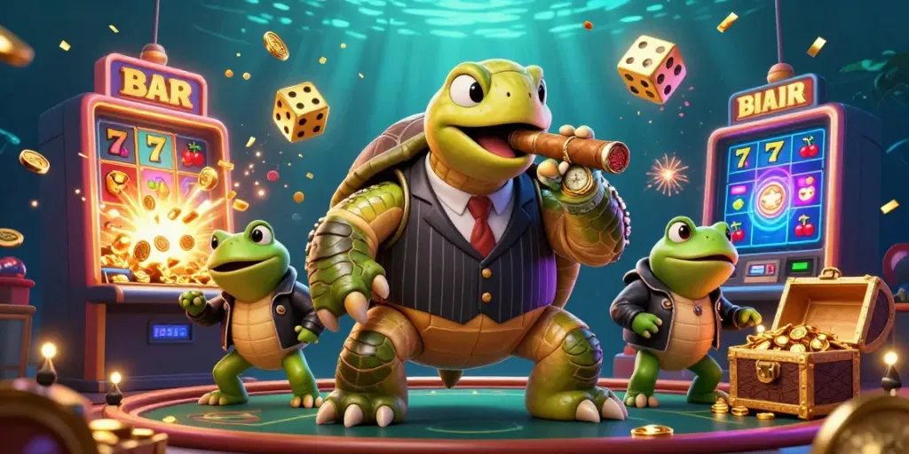 Experience the thrilling action at au88slots with vibrant characters and exploding slot machines. Join the fun!