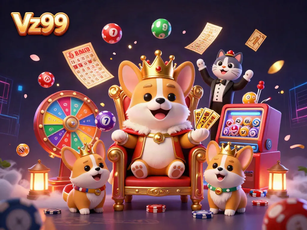 Experience the vibrant world of Vz99 casino with unique characters and dynamic gaming elements in 3D.