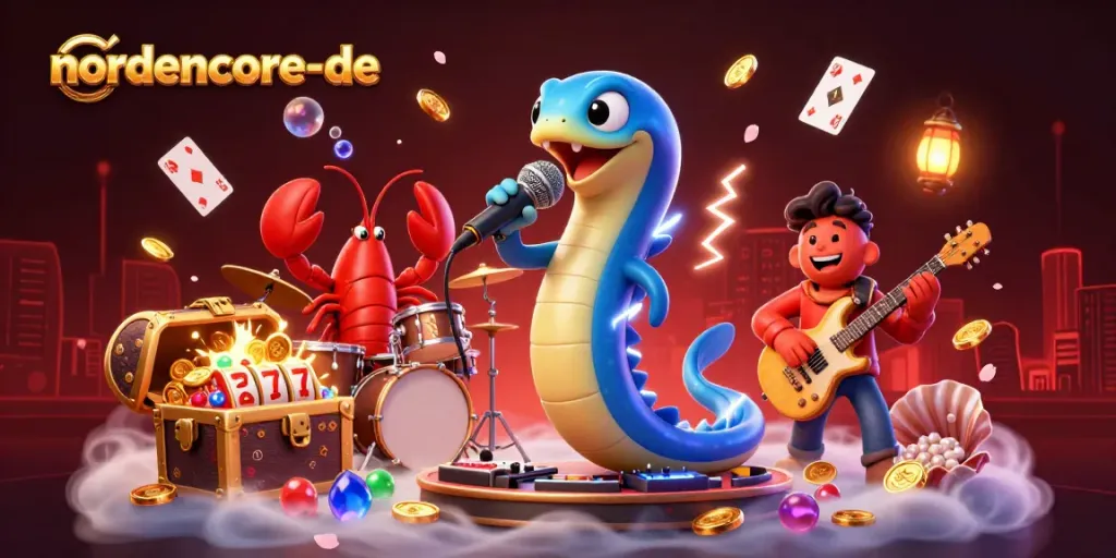 Experience lively underwater casino action with nordencore-de featuring an electric eel DJ and vibrant gameplay elements.