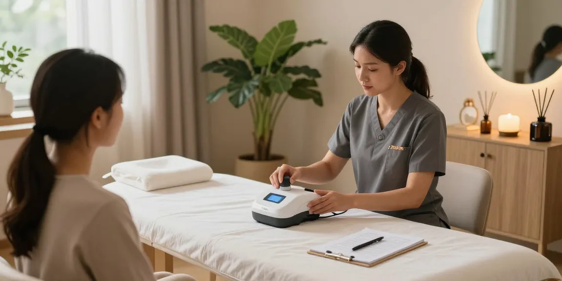 Zenowell Erfahrungen, die in einem ruhigen Wellnesszentrum mit Vagusnervstimulation demonstriert werden.