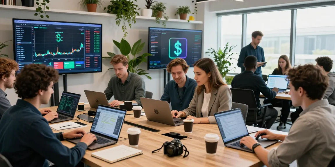 Investors engaging in cryptocurrency trading, highlighting opportunities to buy in BRICS crypto.