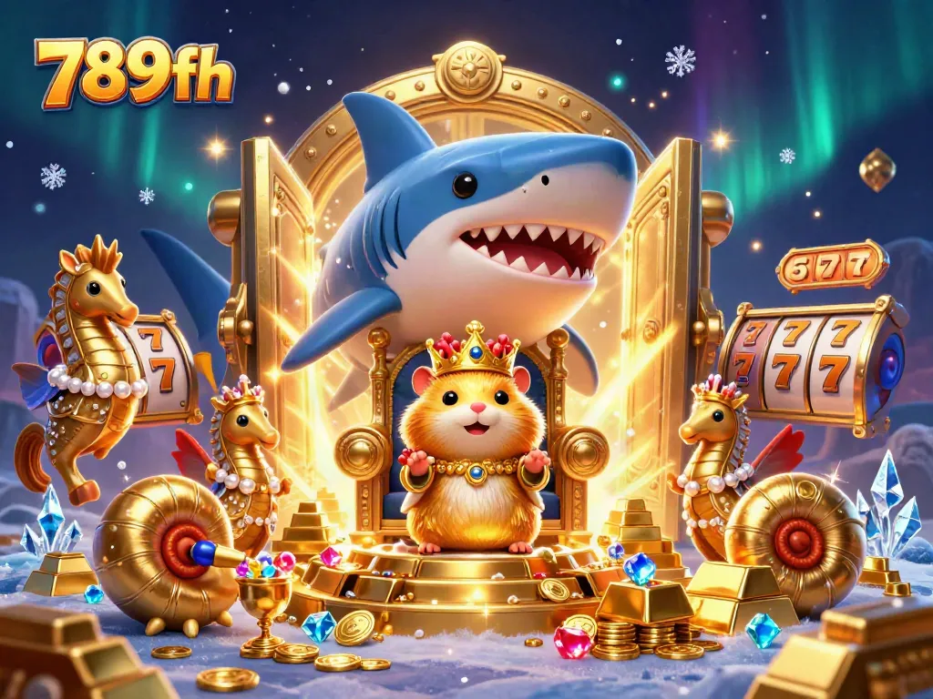 Spin the reels of fortune with 789fh's vibrant casino illustration featuring treasure and excitement.