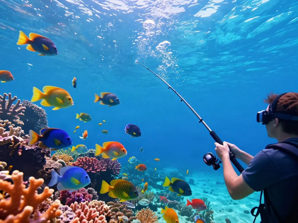 Dynamic underwater gaming scene showcasing lại là Bắn cá đổi thưởng in action, featuring colorful fish and an immersive environment.