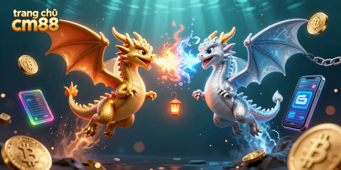 Experience gaming excitement at trang chủ cm88 with fiery dragons and neon crypto elements