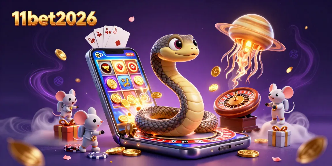 Join the cosmic gaming adventure at 11bet2026 with a vibrant illustration of space-themed gambling.