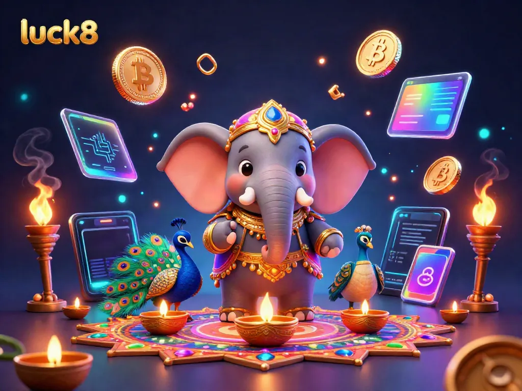 Explore the exciting world of luck8 as players engage with vibrant casino elements and crypto coins.