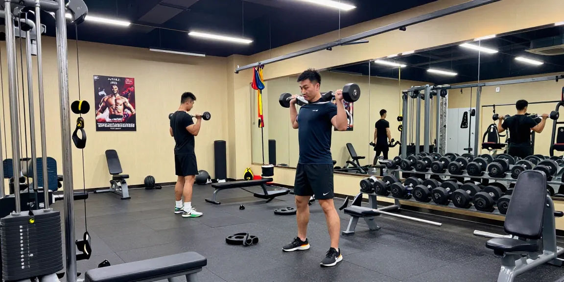 Utinon Steroids Shop: Athlet beim Gewichtheben in modernem Fitnessstudio mit motivierender Umgebung