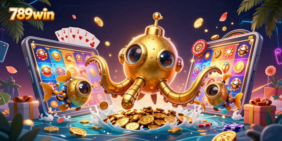 Win big with 789win in a vibrant 3D treasure scene full of golden coins and exciting game elements.