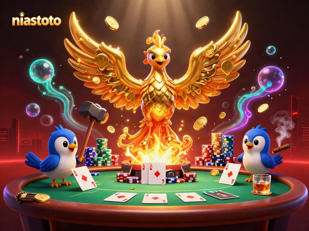 Dalam niastoto, poker dan chip warna-warni bersatu dalam keajaiban kasino.