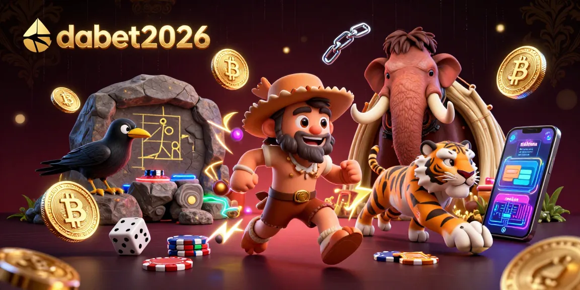 Engage with dabet2026's thrilling prehistoric casino adventure featuring crypto coins on vibrant display.