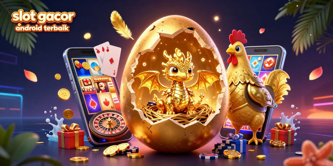 Experience winning excitement with slot gacor games android terbaik and a golden dragon surrounded by riches and gaming fun.