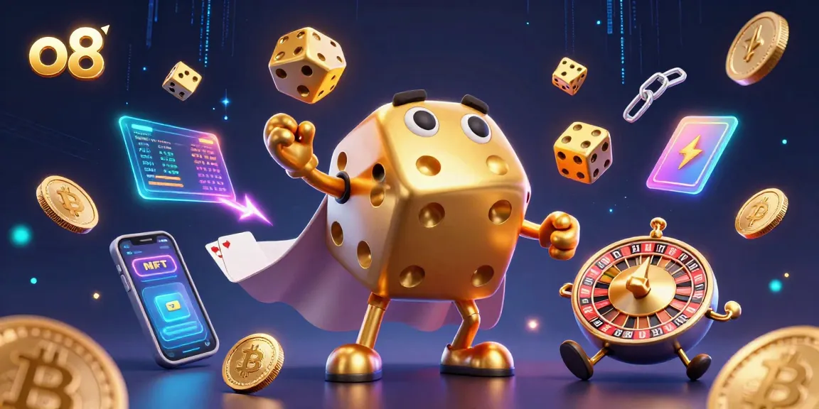 Rolling golden dice and crypto elements enhance the excitement at o8 casino.