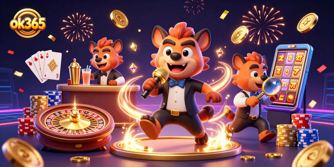 Experience thrilling gaming at ok365 with exciting casino characters and dynamic slot machine action.