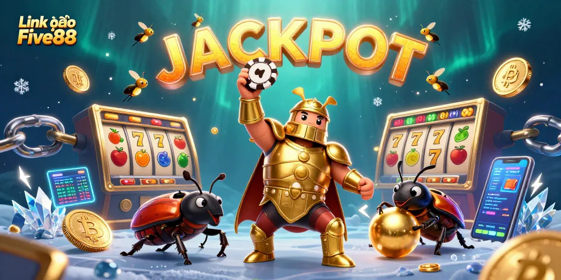 Elevate your gaming experience with the thrilling Link vào Five88 jackpot scene featuring cartoon characters and vibrant casino elements.