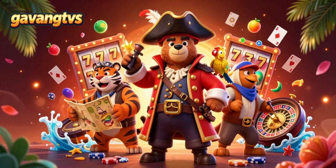 Experience thrilling gaming adventures with gavangtvs’ vibrant casino graphic illustration featuring slot reels and poker elements.