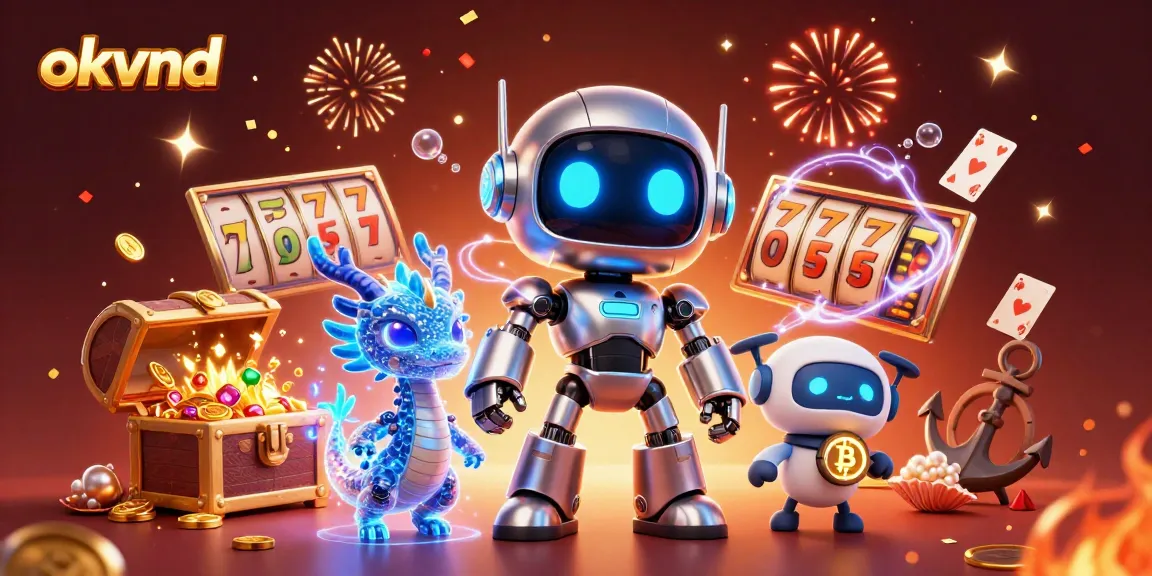 Experience exciting gameplay with okvnd's vibrant 3D casino illustration showcasing thrilling slot elements.
