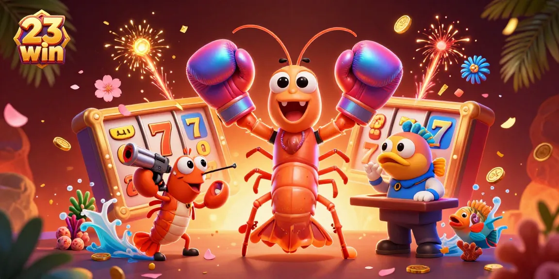 Experience thrilling spins with 23 win as vibrant characters celebrate winning jackpots in an electrifying casino scene.