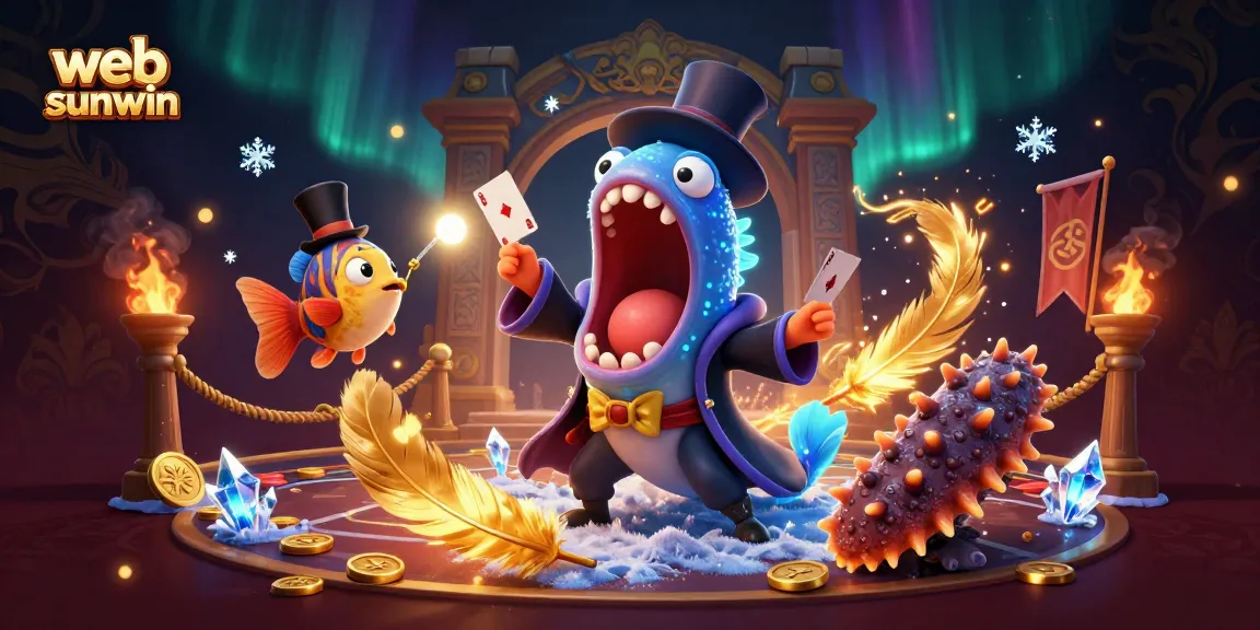 Experience thrilling gameplay at web sunwin, where bioluminescent creatures showcase magic tricks in a vibrant casino.