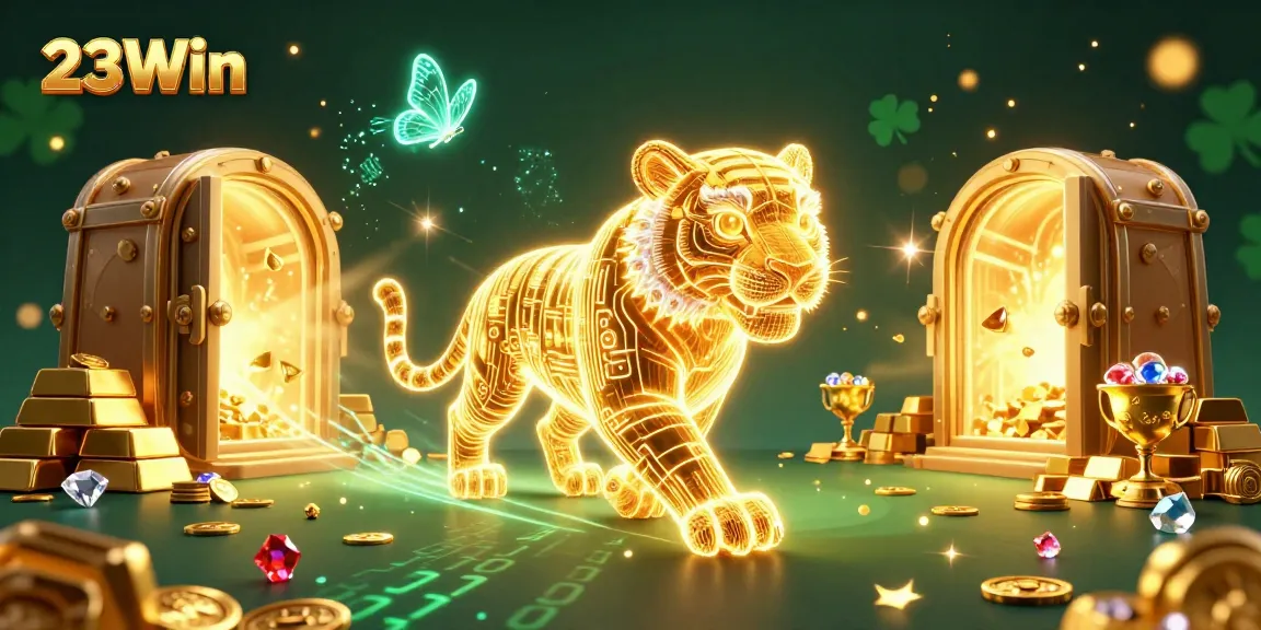 Experience 23Win’s enthralling gaming environment with our golden tiger and treasures!