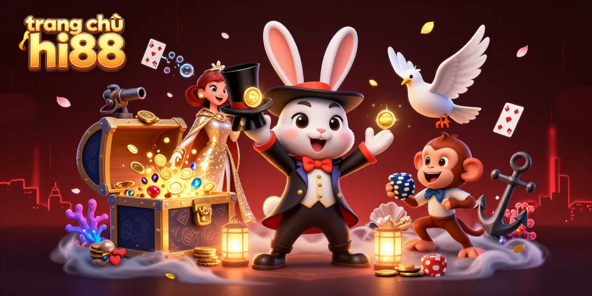 Experience the magic of winning at trang chủ hi88 while the 3D magician and friends entertain with thrilling casino themes.