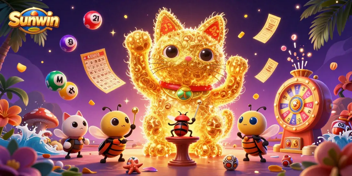 Sunwin offers vibrant casino fun with dynamic 3D elements in a lucky cat scene.