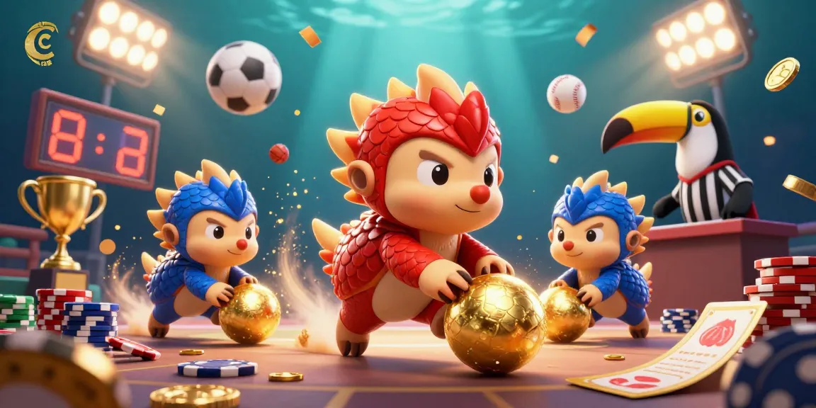 C168 celebrates gaming with rival pangolins bowling through poker chips in a festive casino scene.