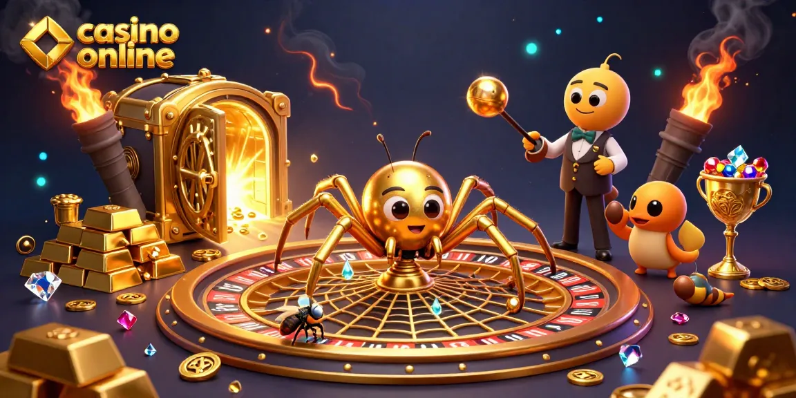 Experience the thrills of casino online with a dynamic 3D illustration featuring betting characters in action.