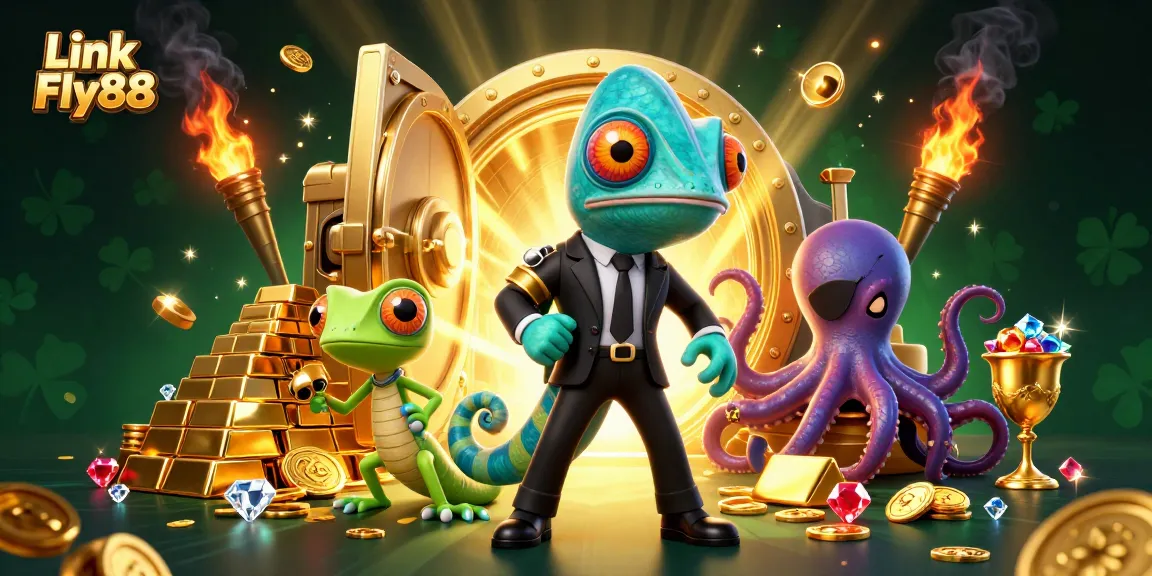 Experience the thrill of Link Fly88 with vibrant casino action featuring colorful characters and gold!