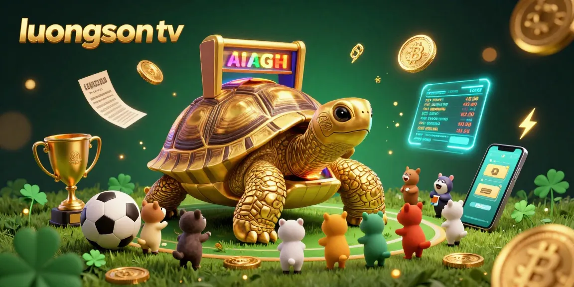 Experience the thrilling action of sports betting with luongson tv and a giant pinball tortoise in a vibrant setting.
