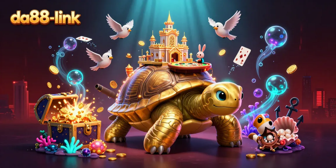 Play and win with da88-link at the immersive casino experience featuring a golden tortoise and thrilling game elements!