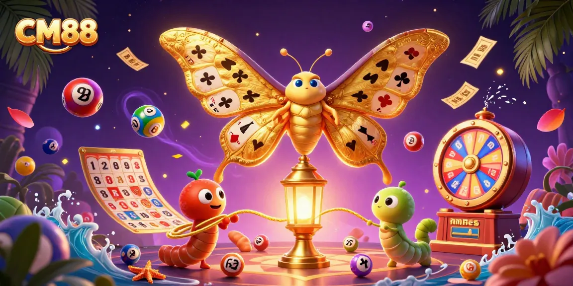 Experience thrilling winnings at CM88, featuring a vibrant 3D illustration of casino games and excitement.