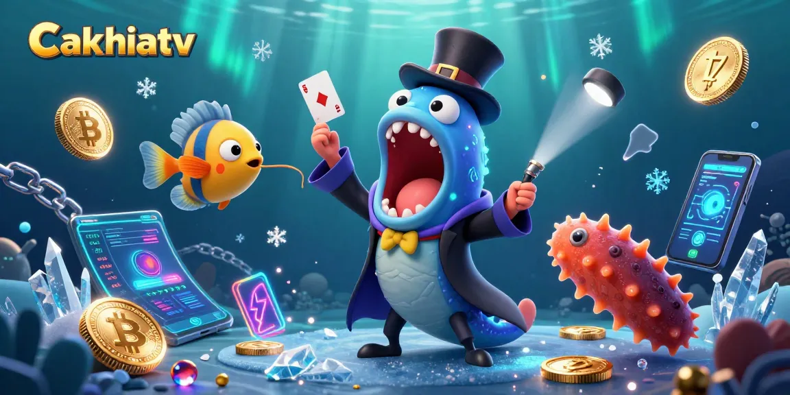 Cakhiatv showcases a magical underwater gambling scene with engaging sea creatures and crypto elements.